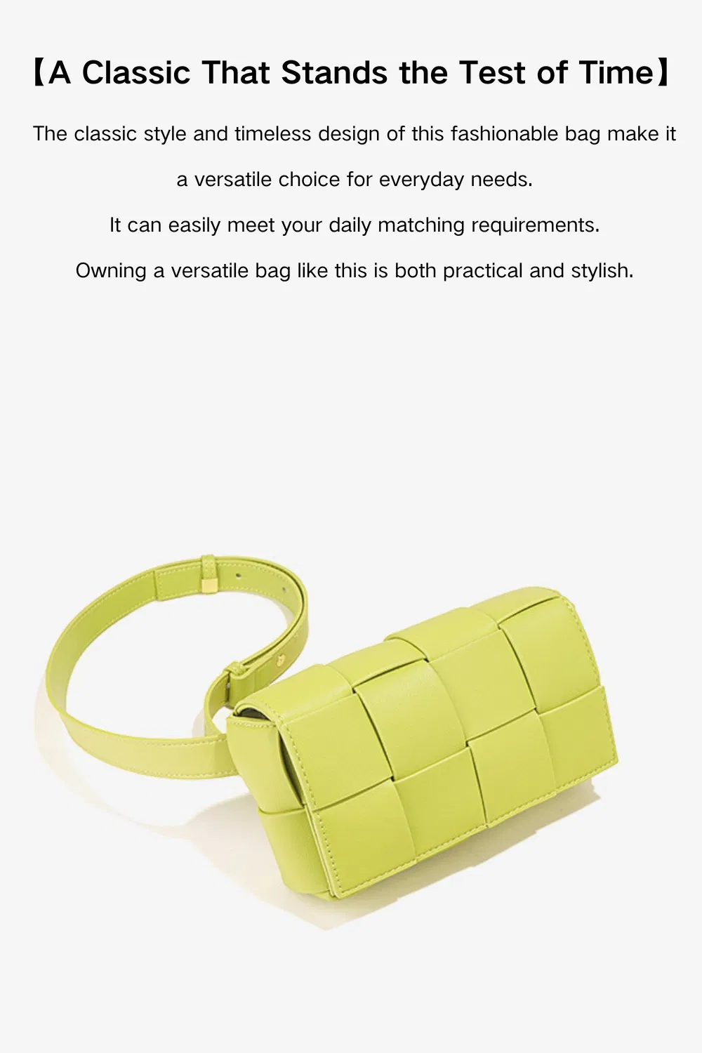 Designer Cowhide Leather Woven Belt Flap Bag Women Daily Casual Shoulder Purse