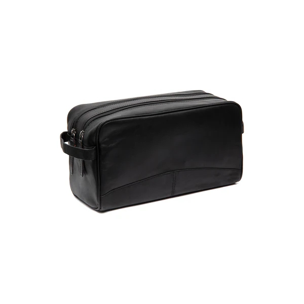 Premium Brown Leather Makeup Bag for Men with Custom Logo