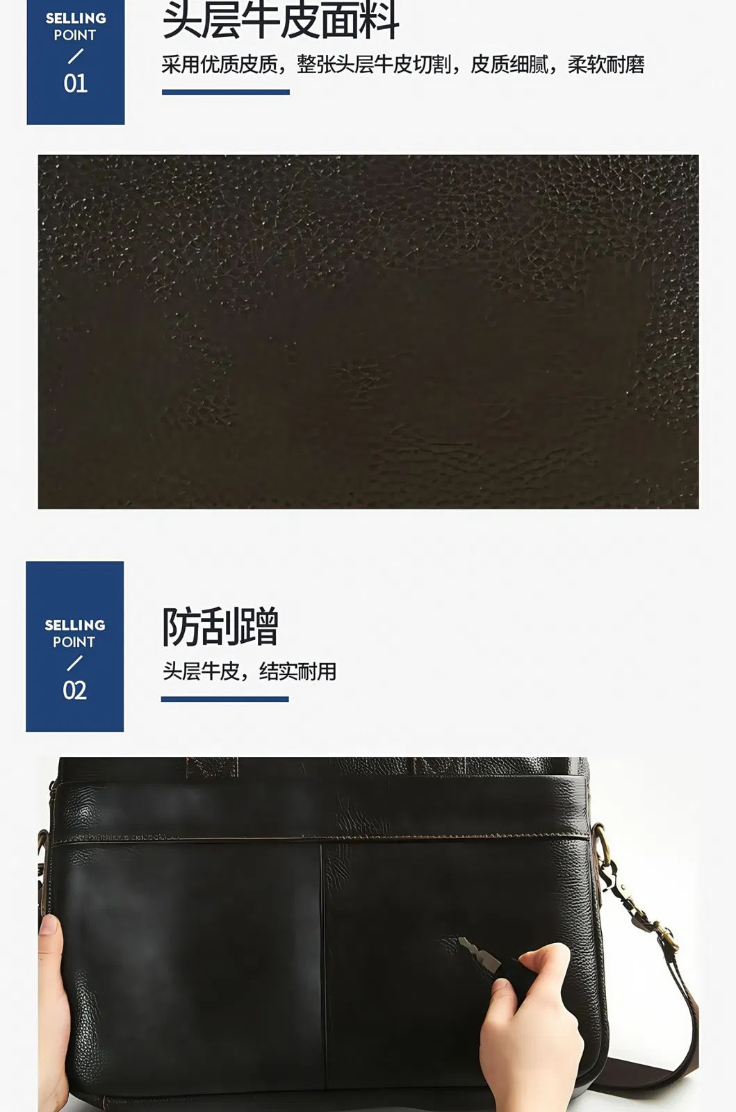 Leather Messenger Bag View 3