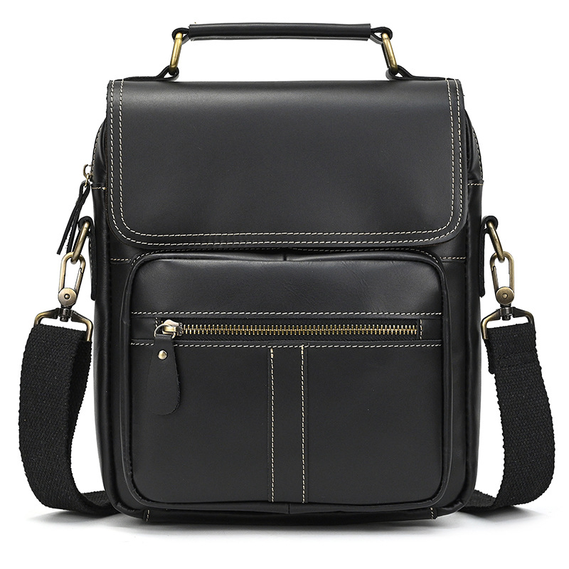 Vintage Large Capacity Portable Full Grain Genuine Leather Red Brown Office Laptop Bag Briefcase