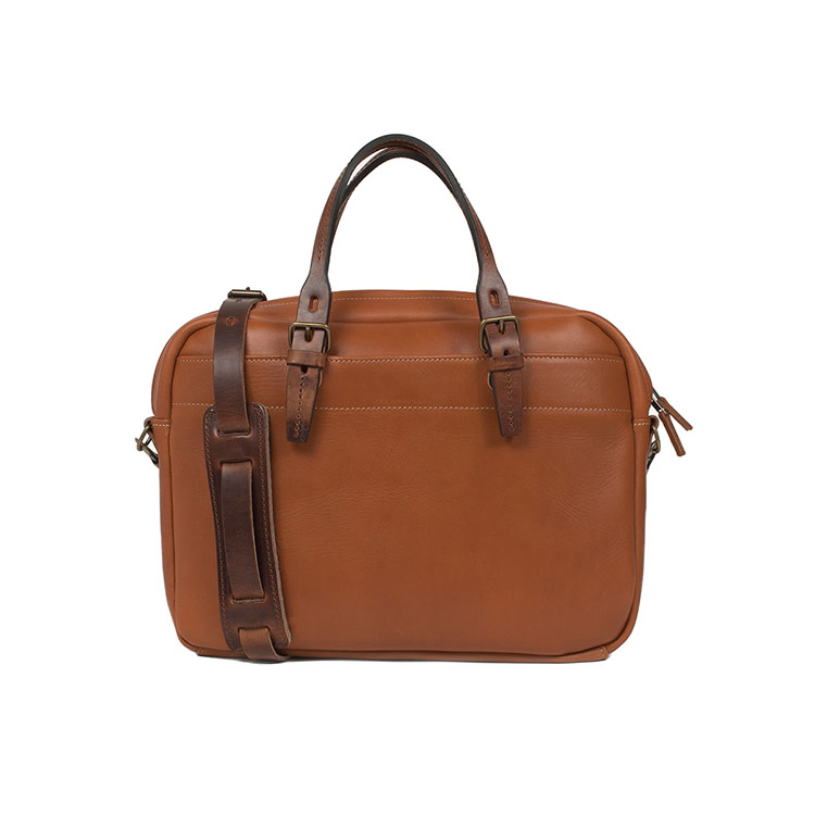 Vintage Bag Vegetable Tanned Leather Laptop Bag Men Briefcase