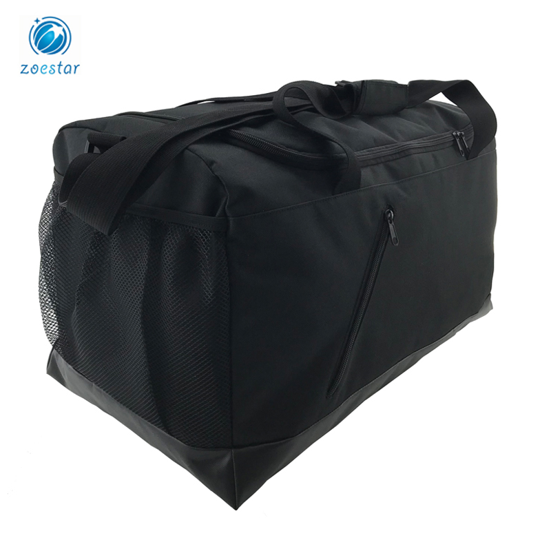 Logo Design Leather and Nylon Duffel Sport Travel Bag