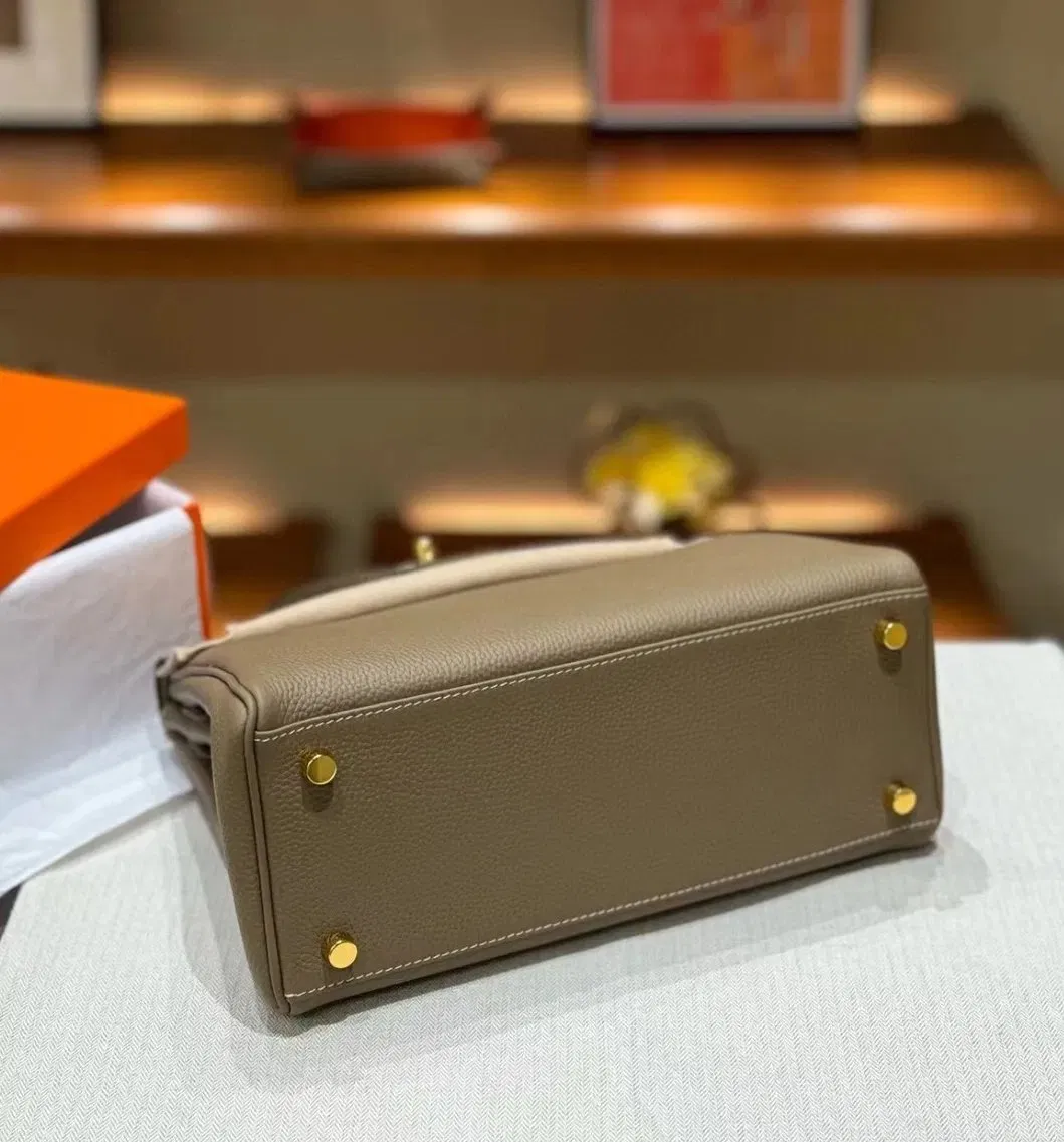 Genuine Leather Women's Bag Top-Grain Cowhide Keli Bag with Inner Stitching of Calfskin Baigou Bags Wholesale Fashion 1688 Designer Handbag Shoulder Bag