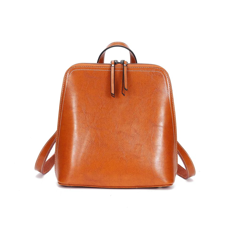 Smooth PU Leather Classic Fashion Women Backpack High Quality Vegan Leather Daypack Ladies Backpack