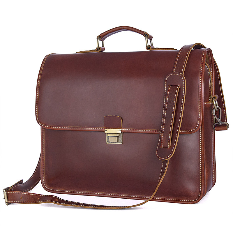 New Reddish Brown Laptop Bag Leather Business Bag Leather Briefcase for Men