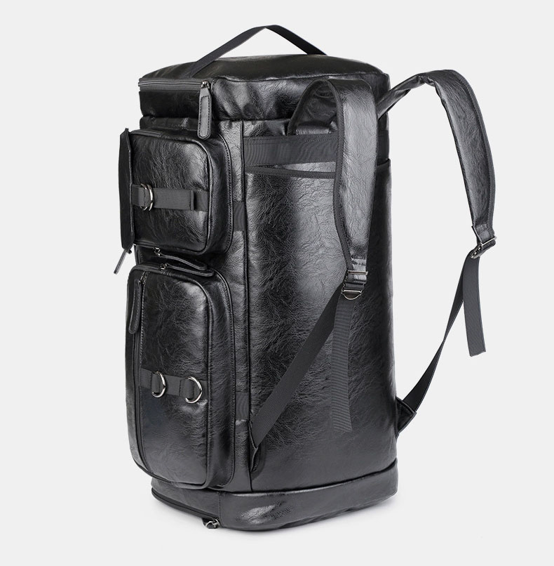 PU Leather Business Travel Luggage Fitness Duffle Duffel Handbag Backpack Bag with Shoe Compartment (CY0232)