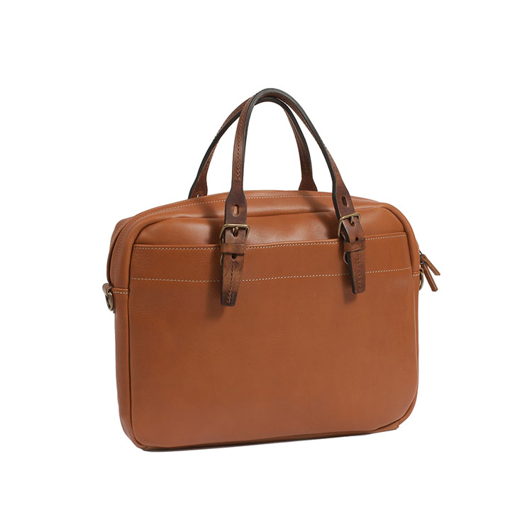 Vintage Bag Vegetable Tanned Leather Laptop Bag Men Briefcase