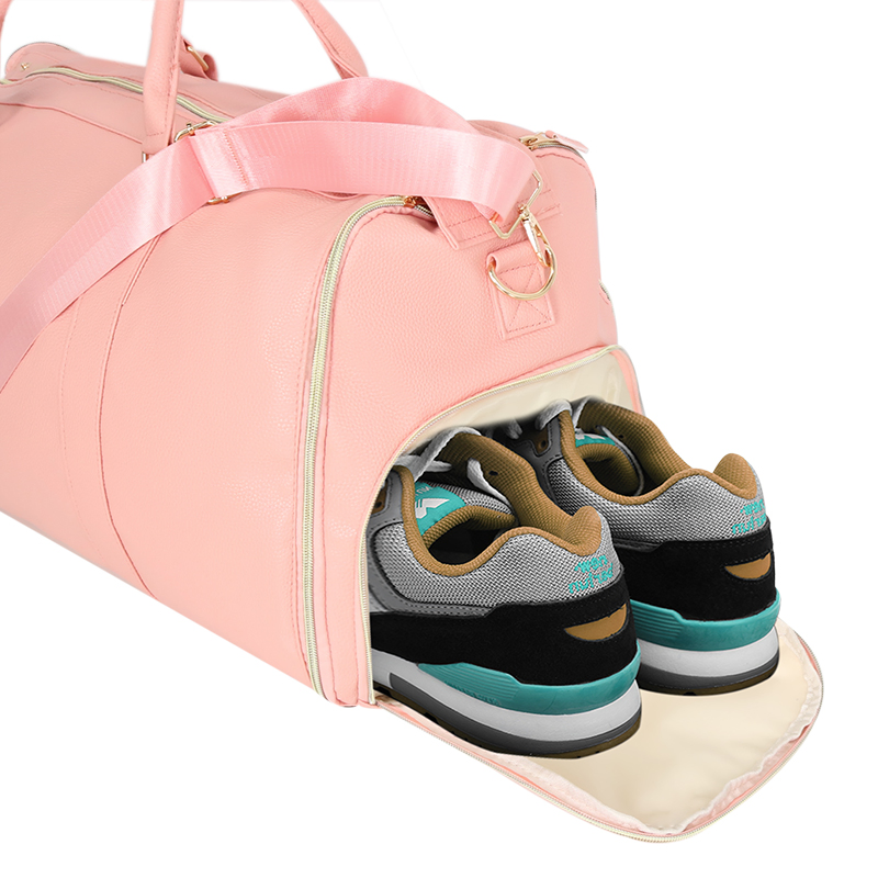 Fuliya Wholesale Expandable Outdoor PU Leather Luggage Travel Folding Business Suit Bag Men Duffel Garment Travelling Bag