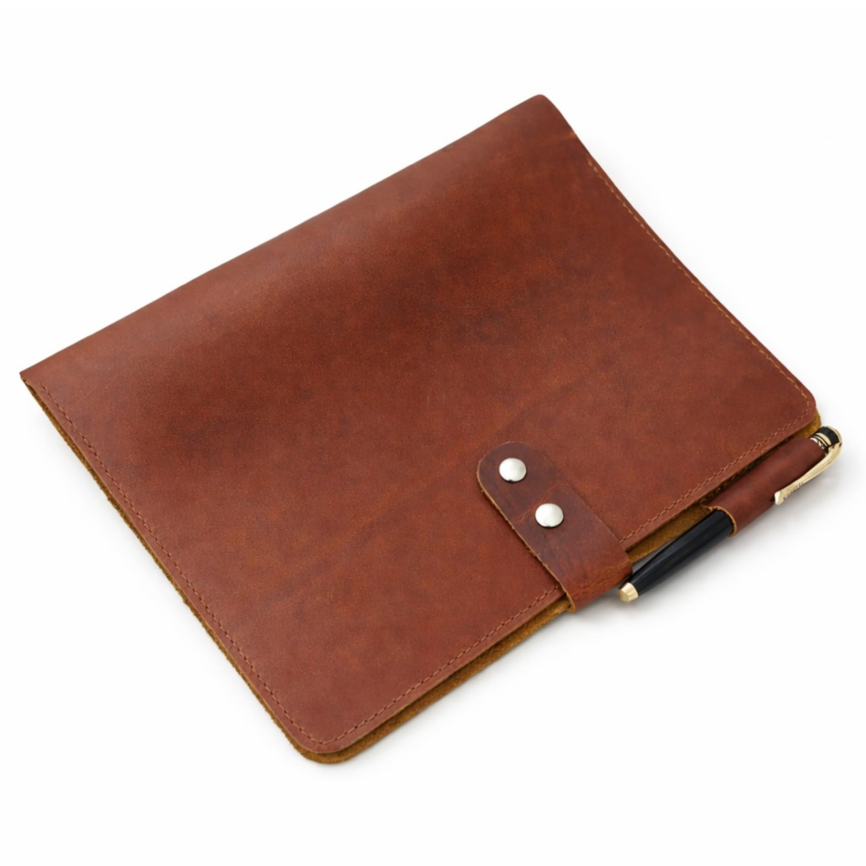 Genuine Leather Binder Refillable Business Resume Folio Custom Portfolio 3 Ring Binder