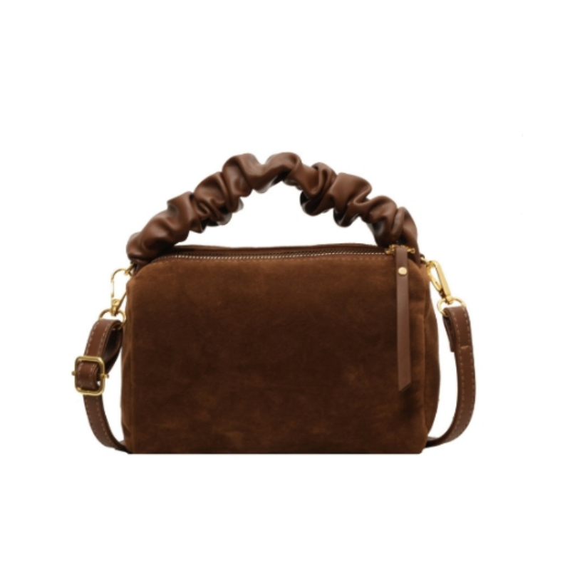 PU Leather Velvet Bag Female New Fashion Ladies Single Shoulder Velvet Bag Designer Handbag Luxury Fashion Leather Bag PU Suede Leather Women Handbag