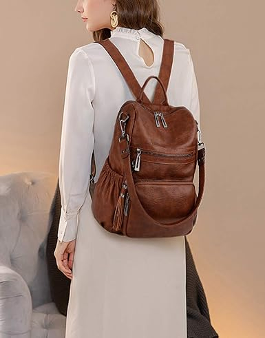 Women Backpack Purse Leather Vegan Travel Shoulder Bag