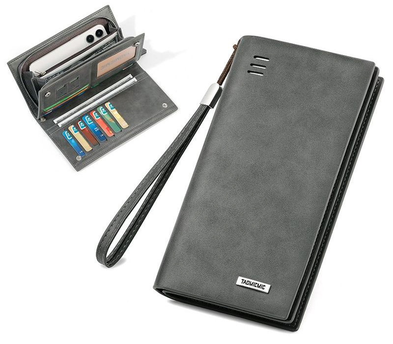 New Business Men's High-End Commuter Zip Clutch Multi-Function Fashion Japan and South Korea Wholesale Mobile Phone Coin Purse