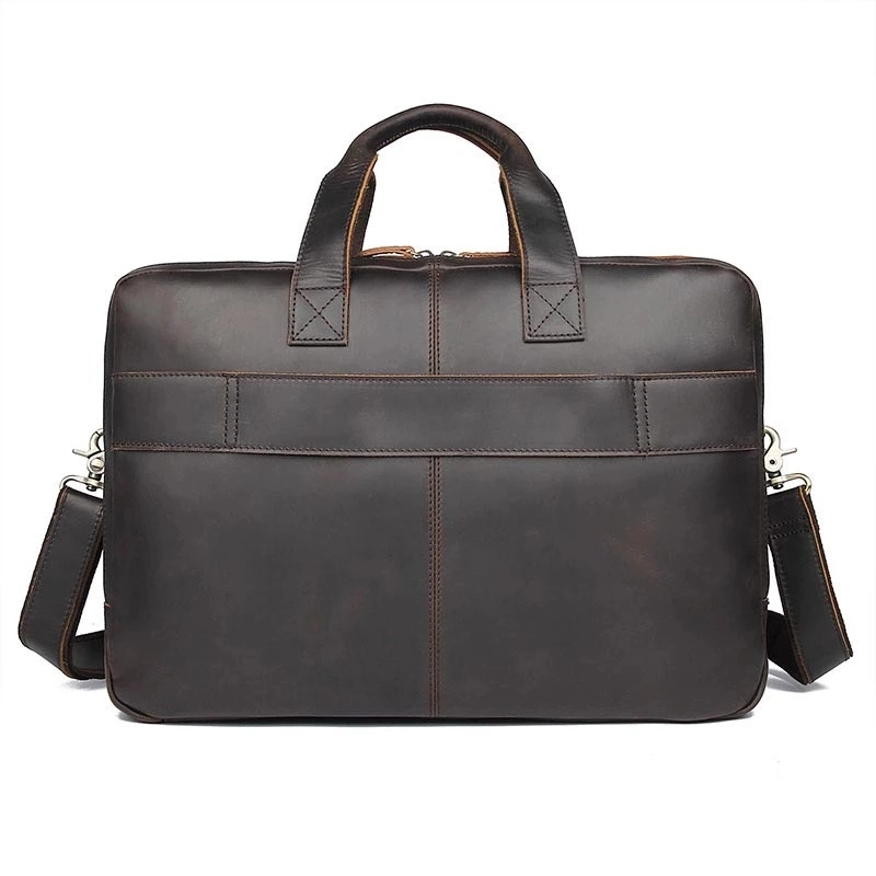 Vintage Full Grain Leather Big Capacity Laptop Handbag England Design Man Briefcase (RS203183)