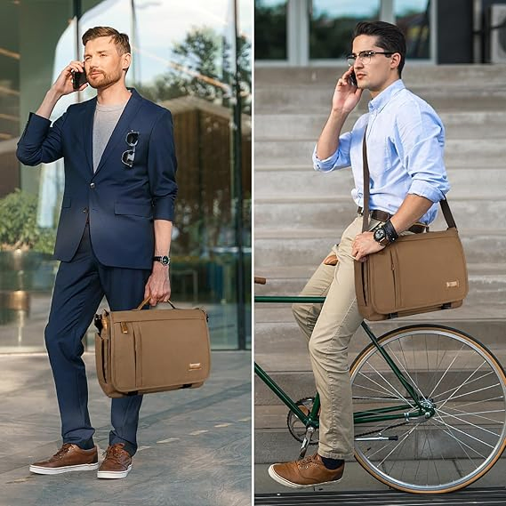 Stylish and Functional Business Briefcase with Heavy-Duty Zippers