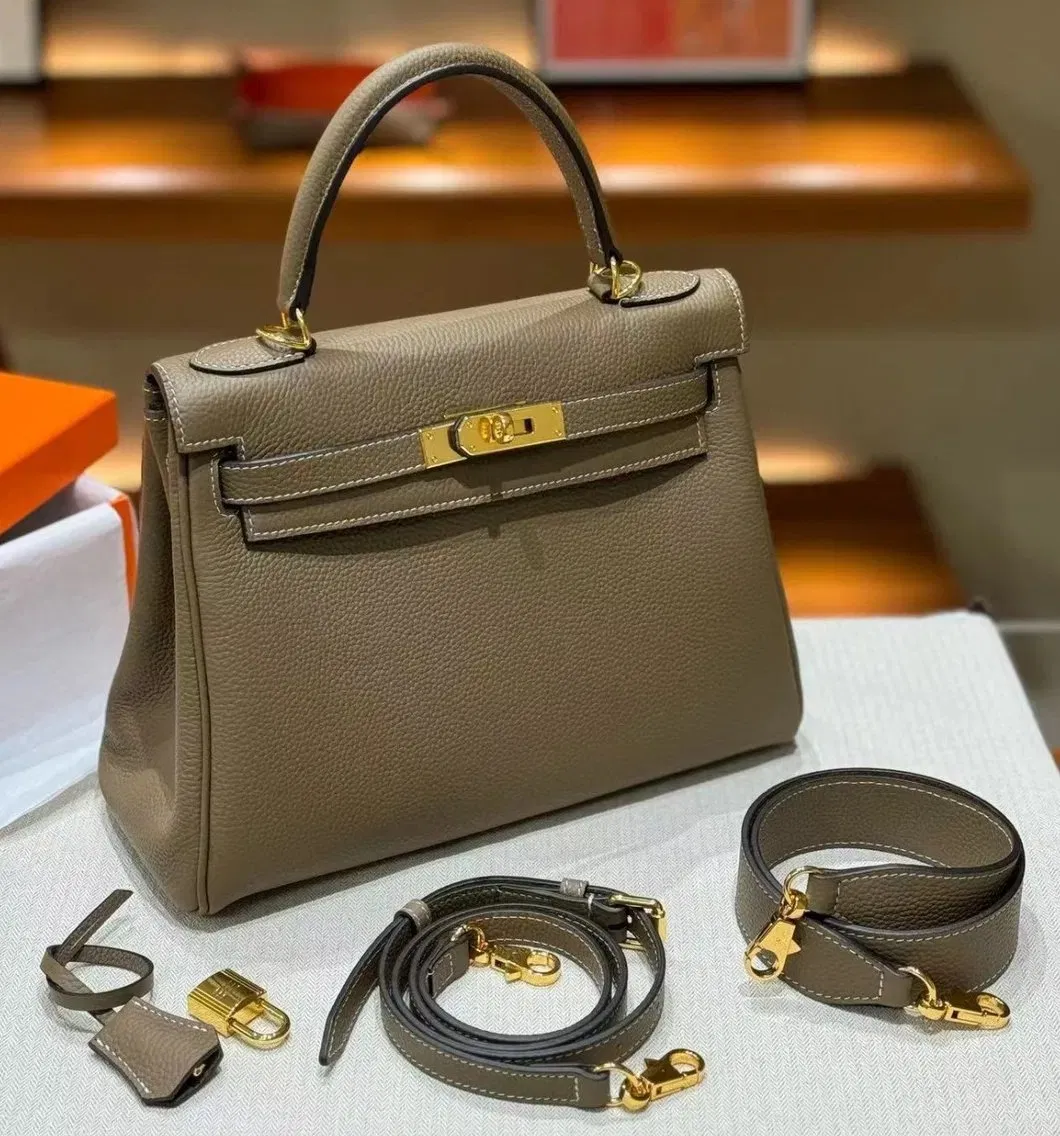 Genuine Leather Women's Bag Top-Grain Cowhide Keli Bag with Inner Stitching of Calfskin Baigou Bags Wholesale Fashion 1688 Designer Handbag Shoulder Bag