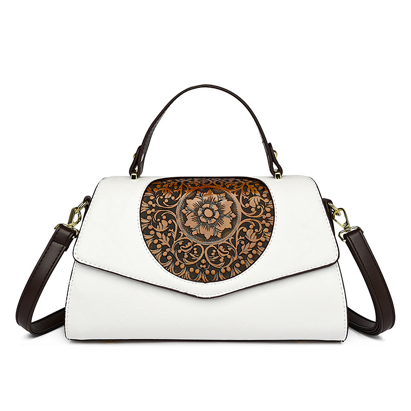 Custom New Retro Elegant Women's Bag Special Design Style PU Embossed Soft Leather Bag Single Shoulder Crossbody Bag Fashion Handbag