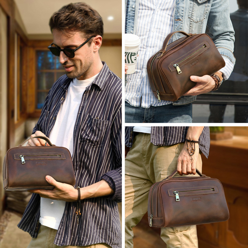 Ga193 Waterproof Zipper Luxury Pouch Women Leather Makeup Bag for Custom with Logo Travel Cosmetic Bags