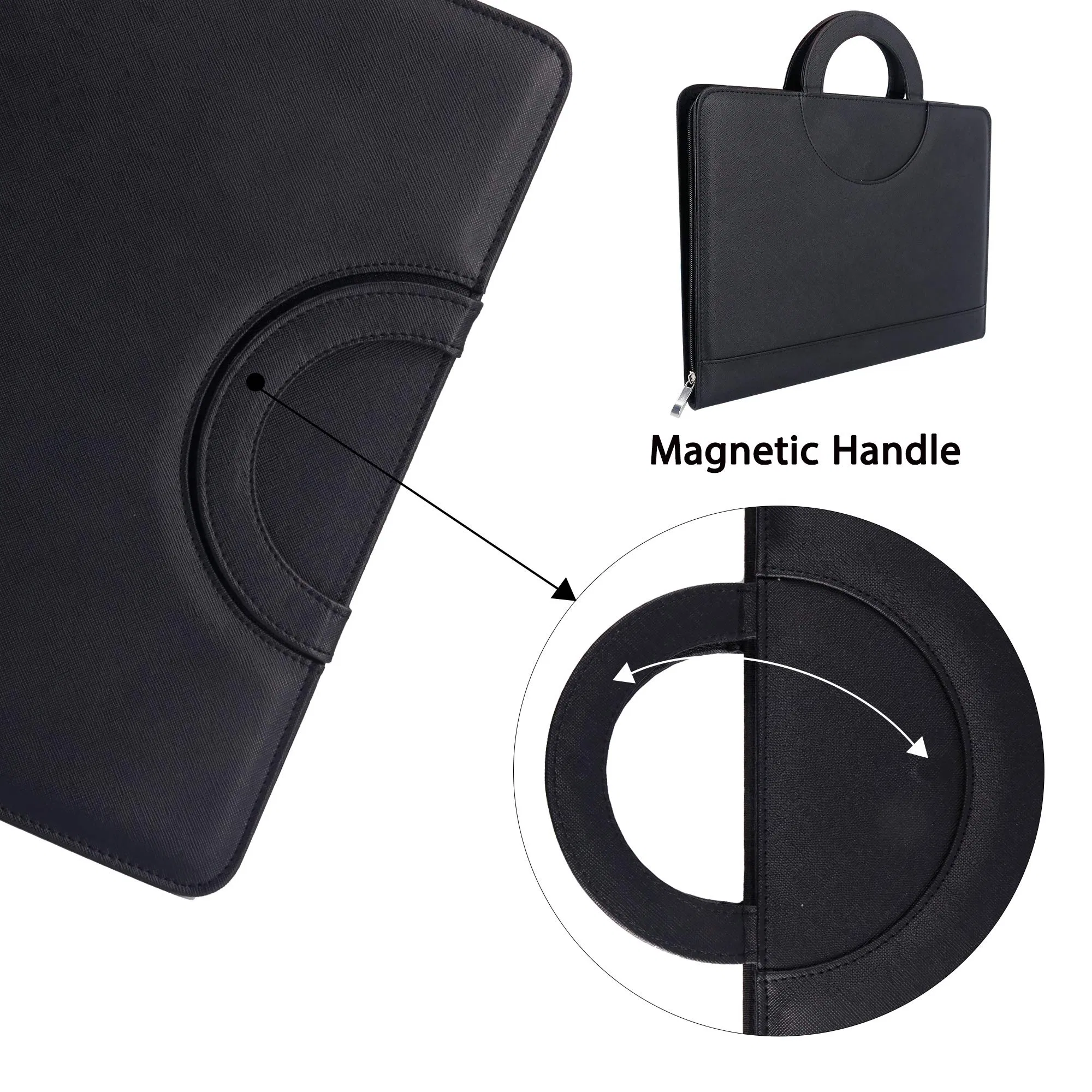 New Design Wholesale Briefcase A4 Clip Folder Leather Portfolio with Great Price