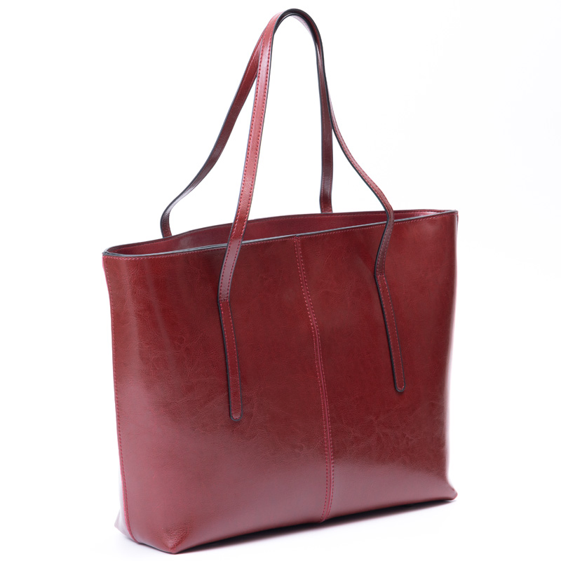 Fashion Women's Soft PU Leather Handbag Shoulder Vintage Oil Wax Leather Large Capacity New Tote Bag