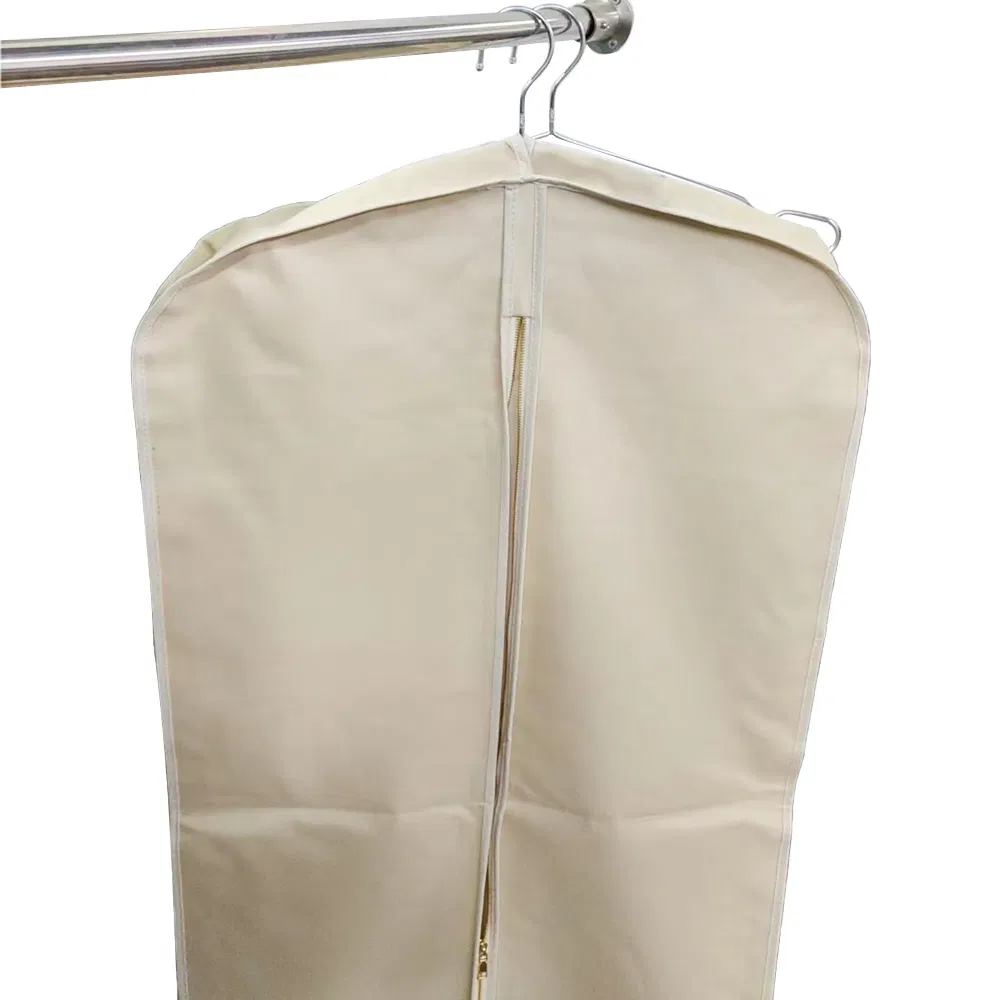 Custom Logo Leather Handles Transparent Window Zip Lock Heavy Duty Suit Cover Dust Bag Foldable Water-Proof Oxford Cover Suit Garment Bags