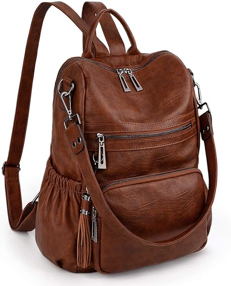 Women Backpack Purse Leather Vegan Travel Shoulder Bag
