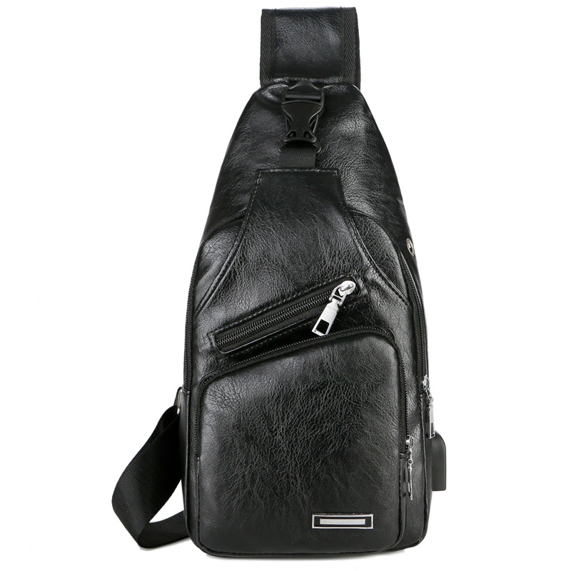 Waterproof Bag Men Chest Pack Single Shoulder Strap Back Bag Split Leather Crossbody Bags