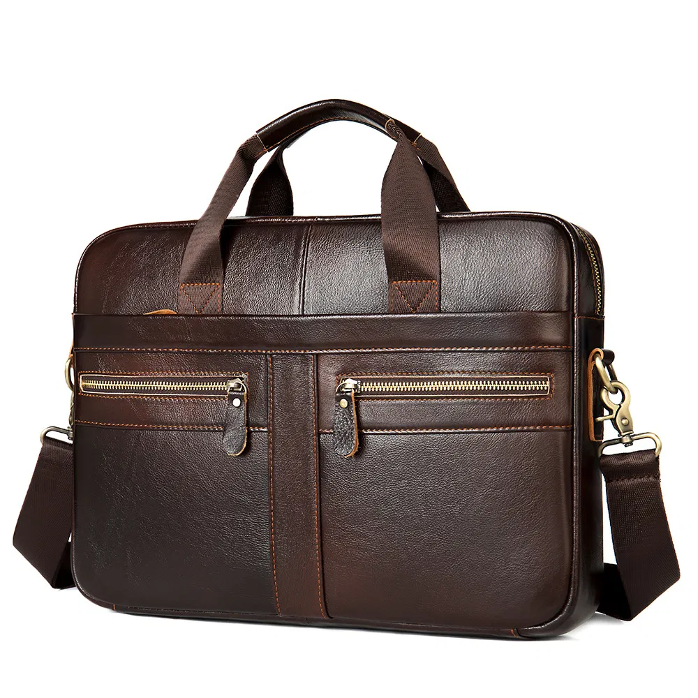 Men's Genuine Leather Briefcase 14 Inch Laptop Bag Wholesale Messenger Bag