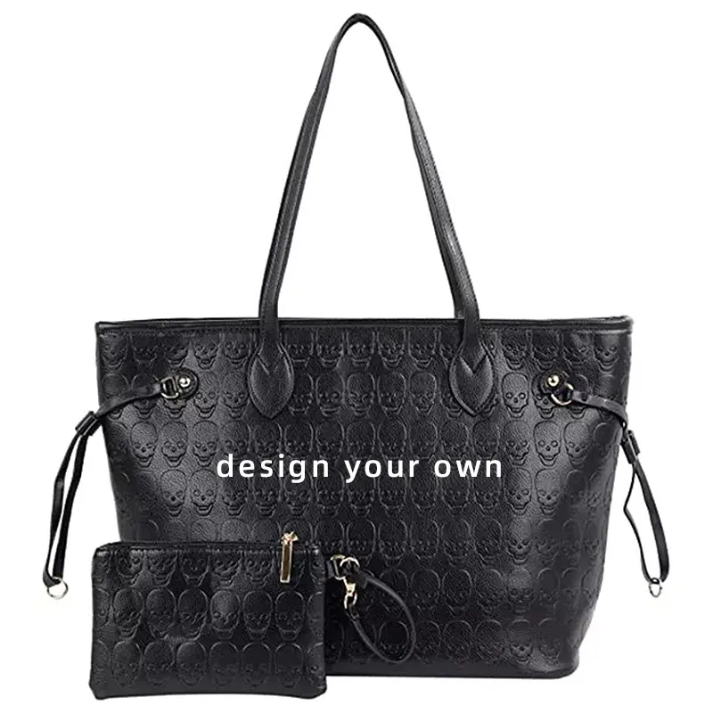 Leather Embossed Skull Handbag View 1