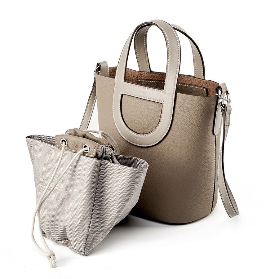 Female New Daily Using Woman Handbags Large Capacity Waterproof Fashion Bucket Shoulder Crossbody Bag Ladies Tote Genuine Leather Basket Bag