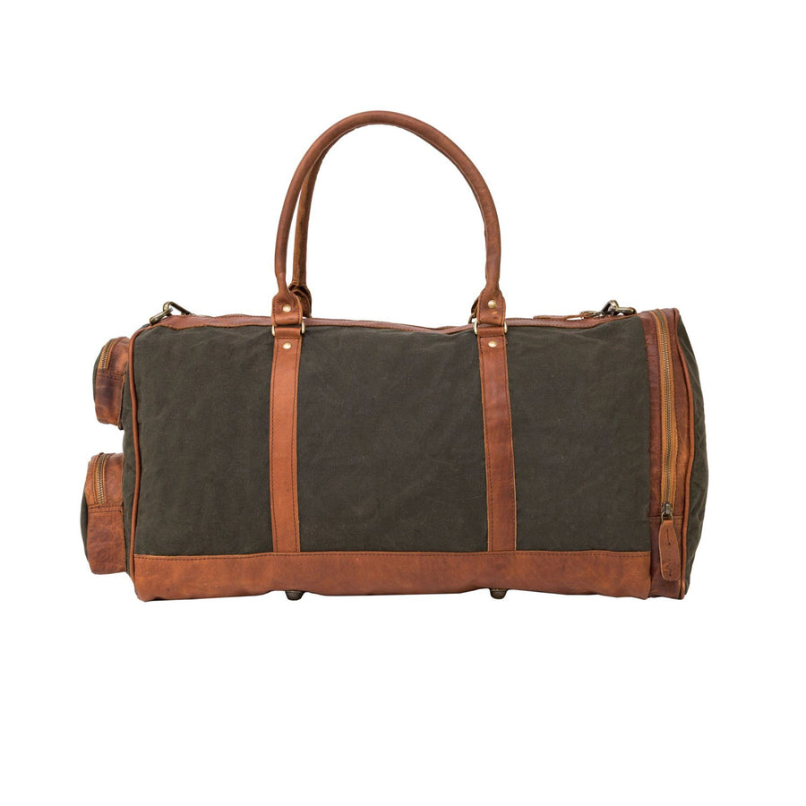 Custom Classic Genuine Leather Travel Hand Bags Canvas Sports Duffel Bag