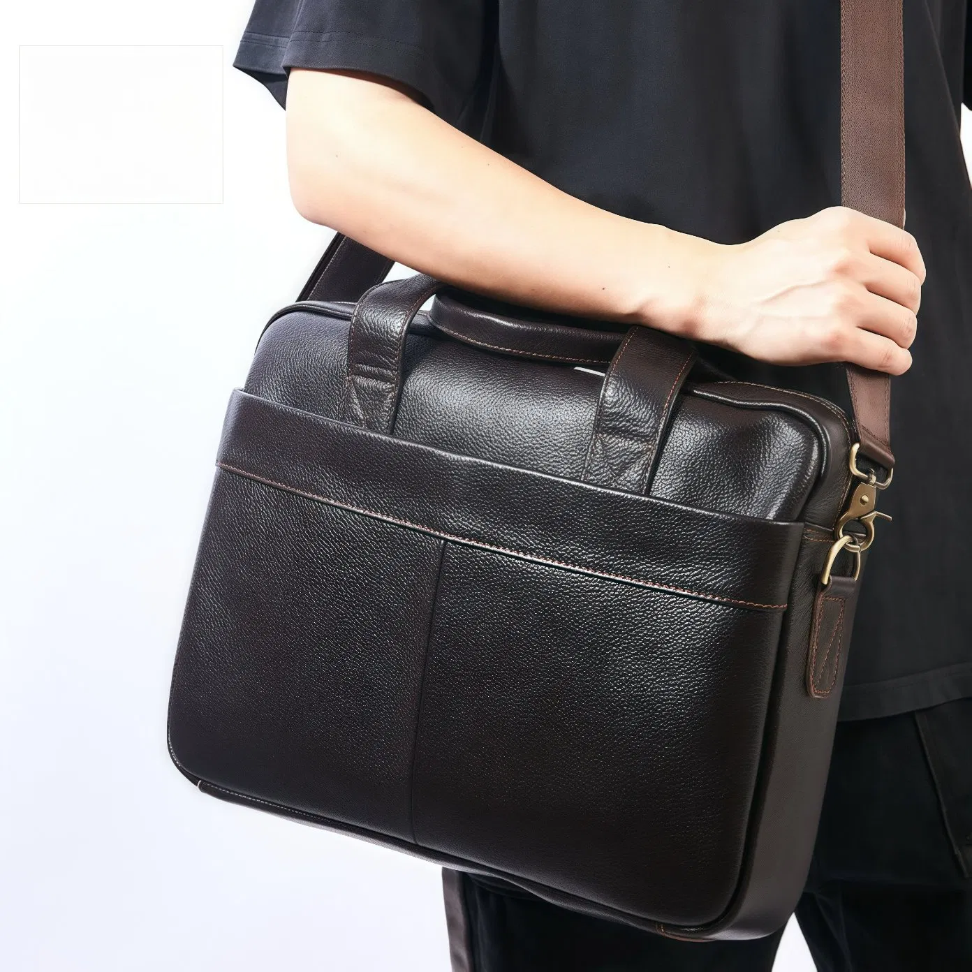 New A Grade Quality Leather Messenger Bag for Men Vintage Travel Backpack 17 Inch Laptop Briefcase Shoulder Bags