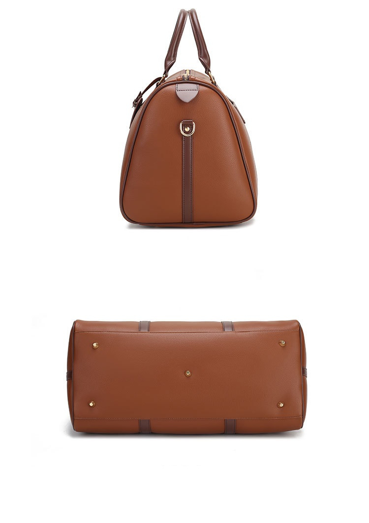 Custom Logo Luxury Large PU Leather Duffel Bag Weekender Overnight Travel Crossbody Shoulder Bag for Men Waterproof Fashion Style