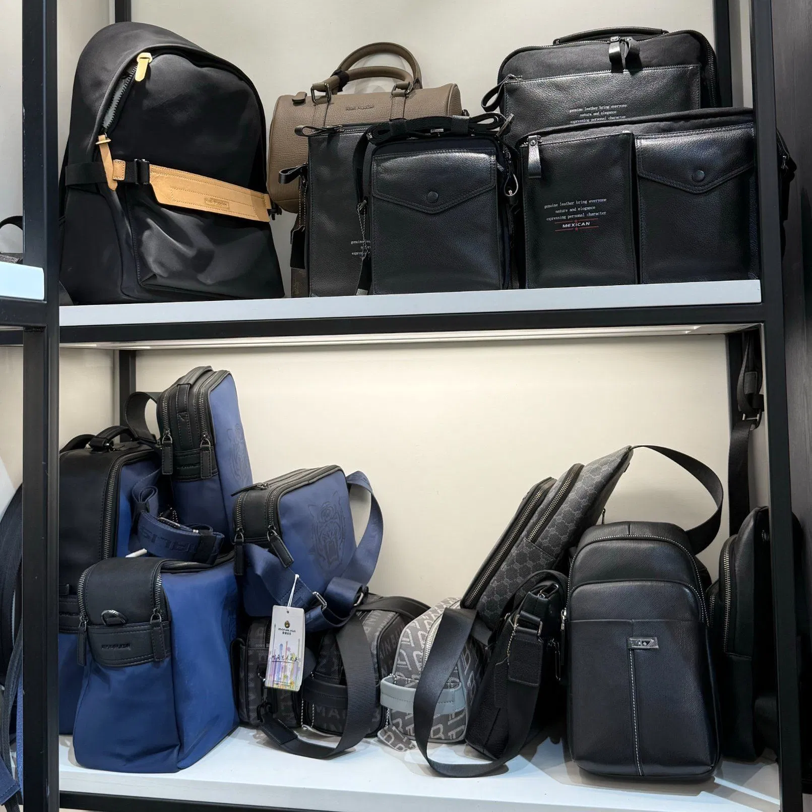 High Quality Men PU Leather Business Daypack Crossbody One Shoulder Sling Bag