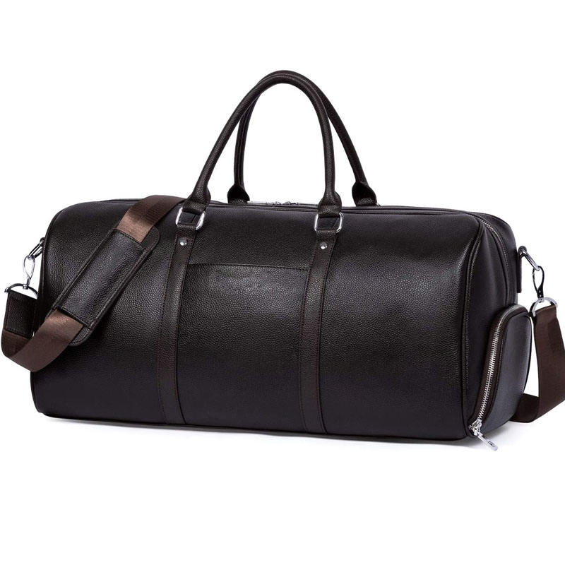 High Quality Leather Travel Duffel Bag Weekender Overnight Bag