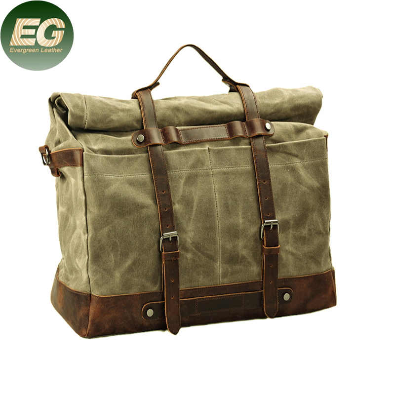 Ga121 Fashion Waterproof Sling Custom with Logo Laptop Leather Travel Bag for Men Retro Shoulder Business Large Capacity Vintage Duffel Bags