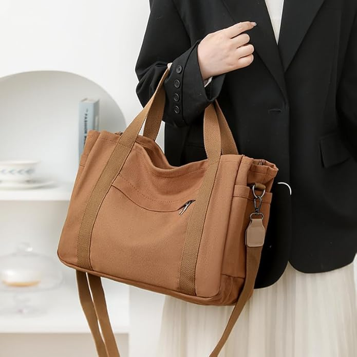 Messenger Bag 15.6 Inch Waterproof Vintage Genuine Leather Waxed Canvas Briefcase Large Leather Computer Laptop Bag Rugged Satchel Shoulder Bag