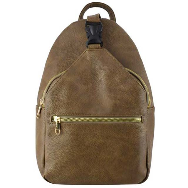 Trendy Vegan Leather Sling Backpack for Casual Sports Adventures