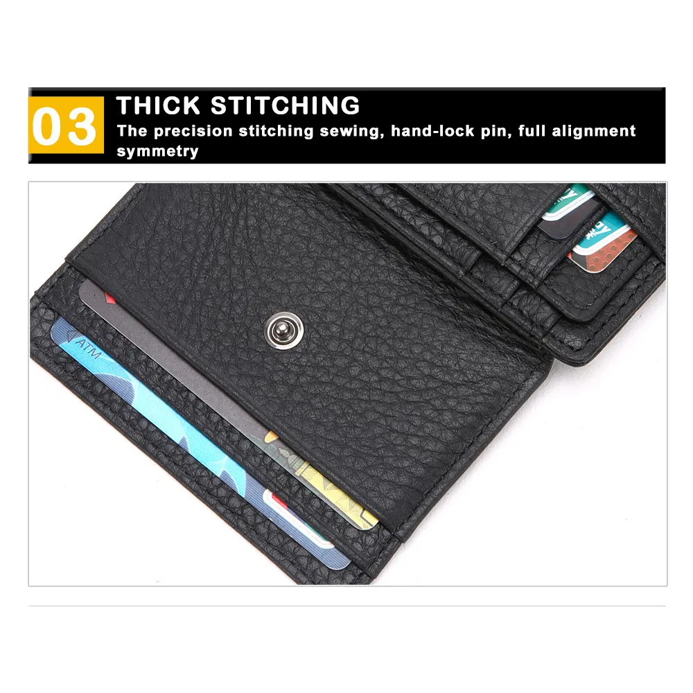 Business Gifts Mini Wallet PU Leather Laminated Telescopic Large Multi Position Credit Card Bag Caseholder