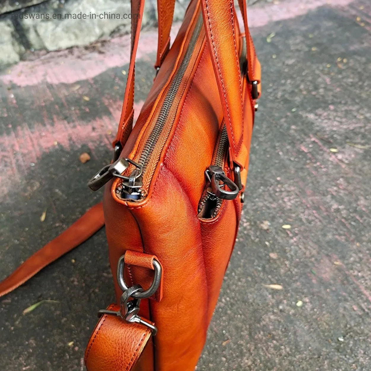 New Men′ S 15" Large Satchel Bag Genuine Brown Leather Briefcase Messenger Laptop RS-Ypsy-6528