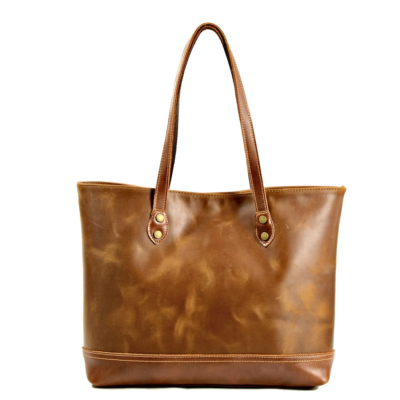 Waxed Oil Cowhide Leather Girls Handbags Brand Woman Shoulder Bags High Quality