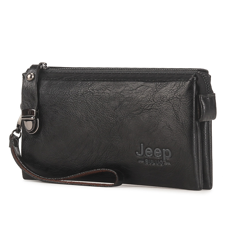Vintage Multifunctional Large Capacity Leather Purse Casual Long Wallet Men Jeep Clutch Purse