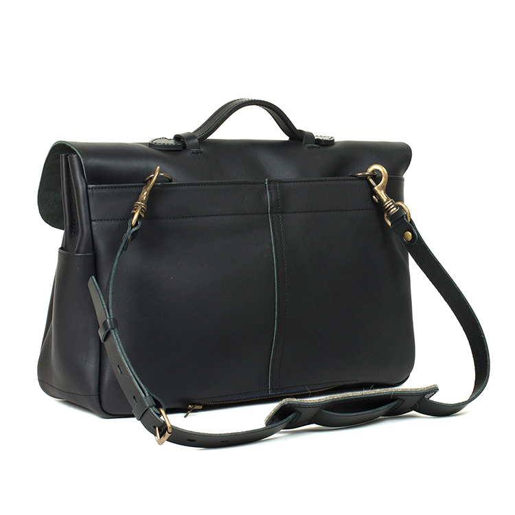 Stylish Black Full Grain Leather Briefcase for Men