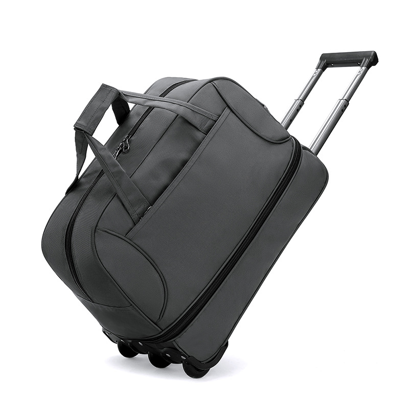 Rolling Luggage Bag Waterproof Trolley Duffel Bags Oxford Rolling Travel Bag on Wheel Customizable Logo PU Leather