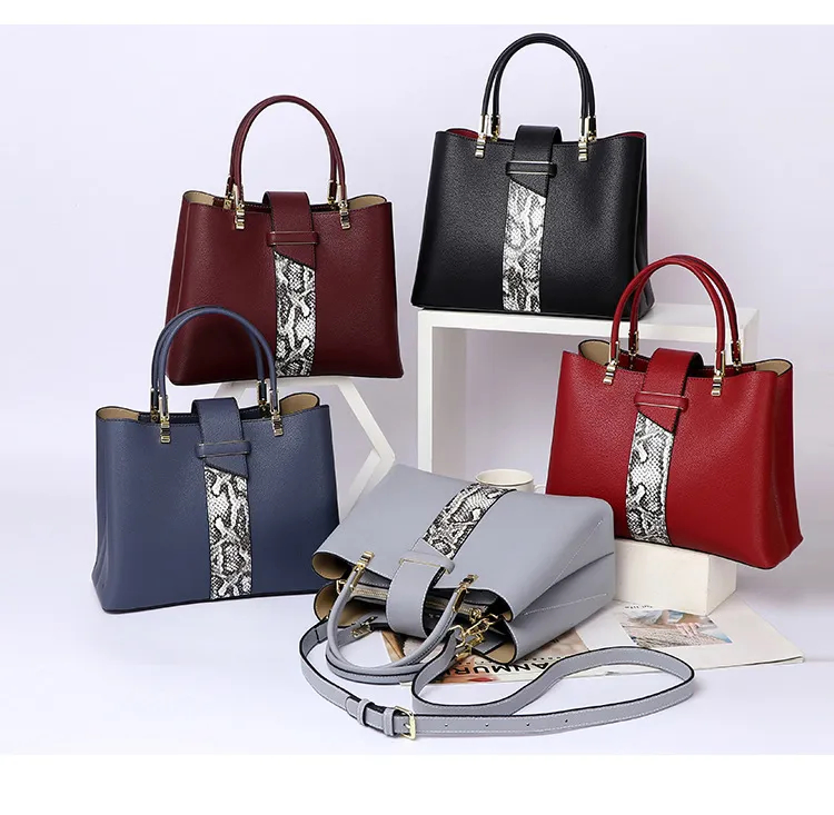 Wholesale Woman Designer Waterproof Snake Skin Pattern Leather Handbag Luxury Crossbody Bags Ladies Women Hand Custom Shoulder Bag - Snake Skin Pattern Leather