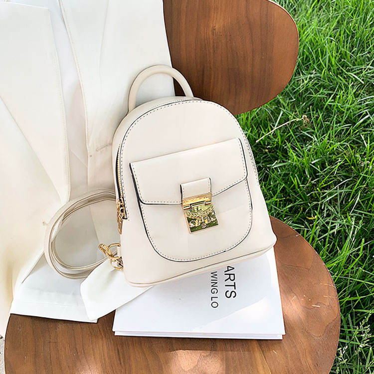 2022 Designer Custom Women's High Quality Fashion College Vegan Leather Zipper Backpack in Stock