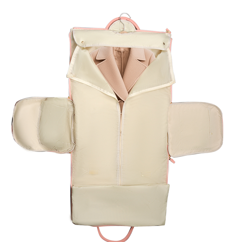 Fuliya Wholesale Expandable Outdoor PU Leather Luggage Travel Folding Business Suit Bag Men Duffel Garment Travelling Bag