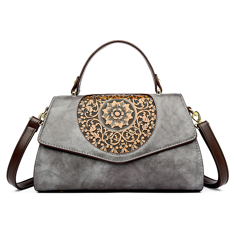 Custom New Retro Elegant Women's Bag Special Design Style PU Embossed Soft Leather Bag Single Shoulder Crossbody Bag Fashion Handbag