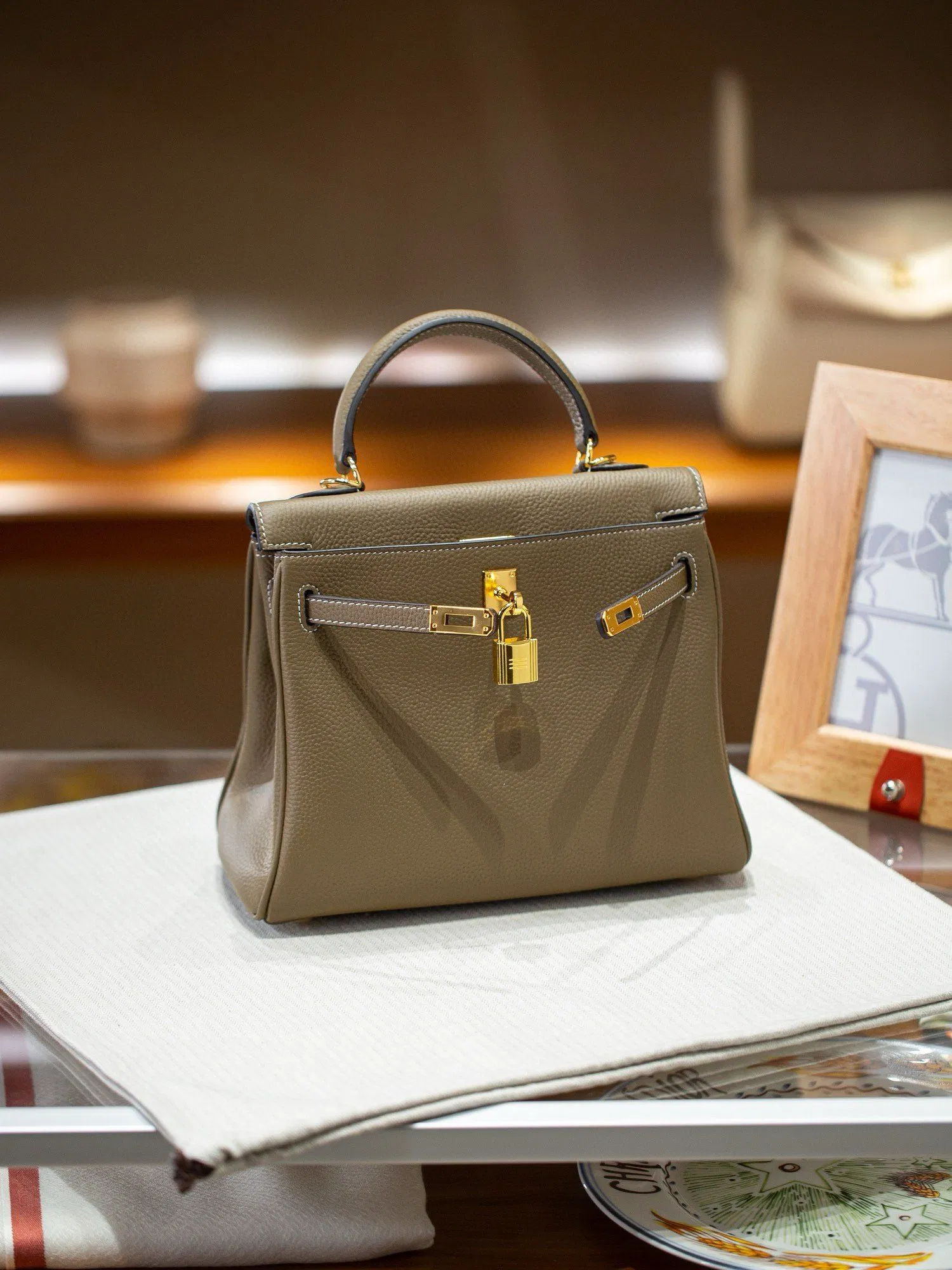 Soft Kelly Bag Genuine Leather 100% Cowhide Top Quality Woman Handbag