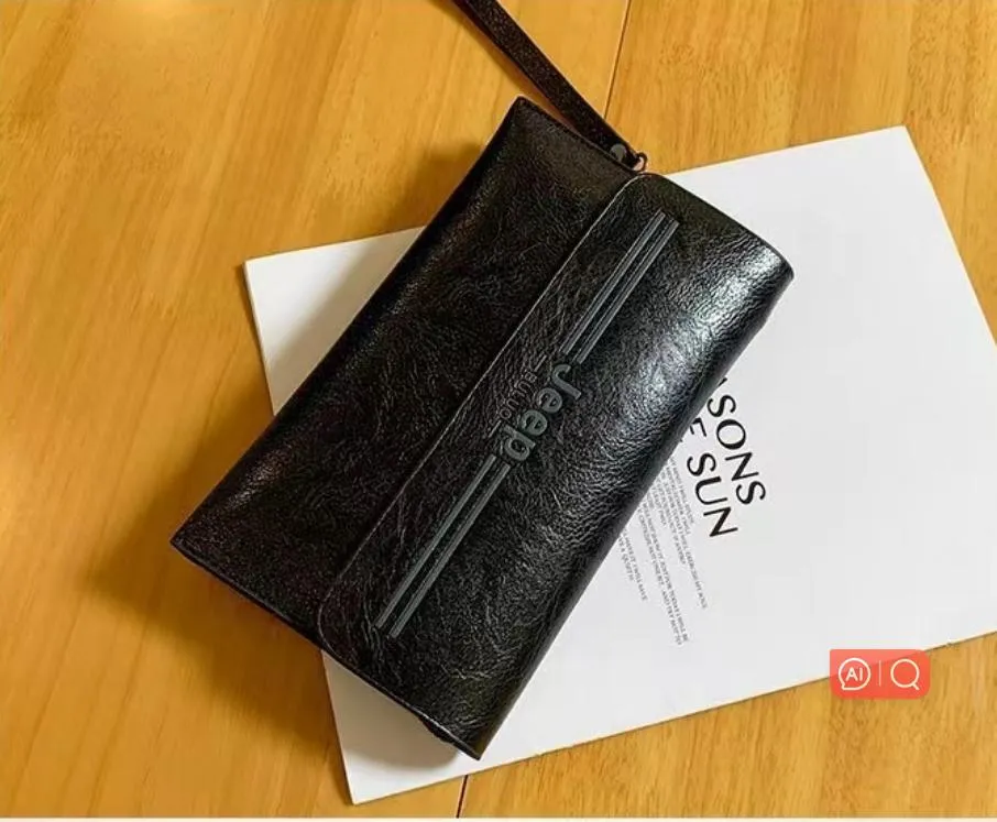 Factory Wholesale PU Leather Clutch Purse for Men