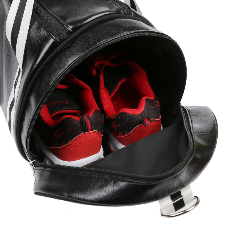 Custom Logo Waterproof Leather Mens Gym Bag Women Sport Travel Duffel Bags with Shoes Compartment